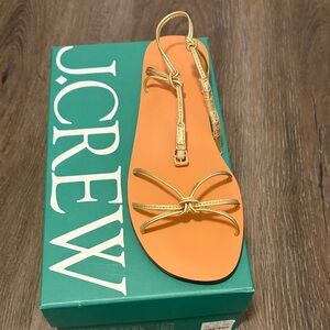 J. Crew Gold Strappy Sandals